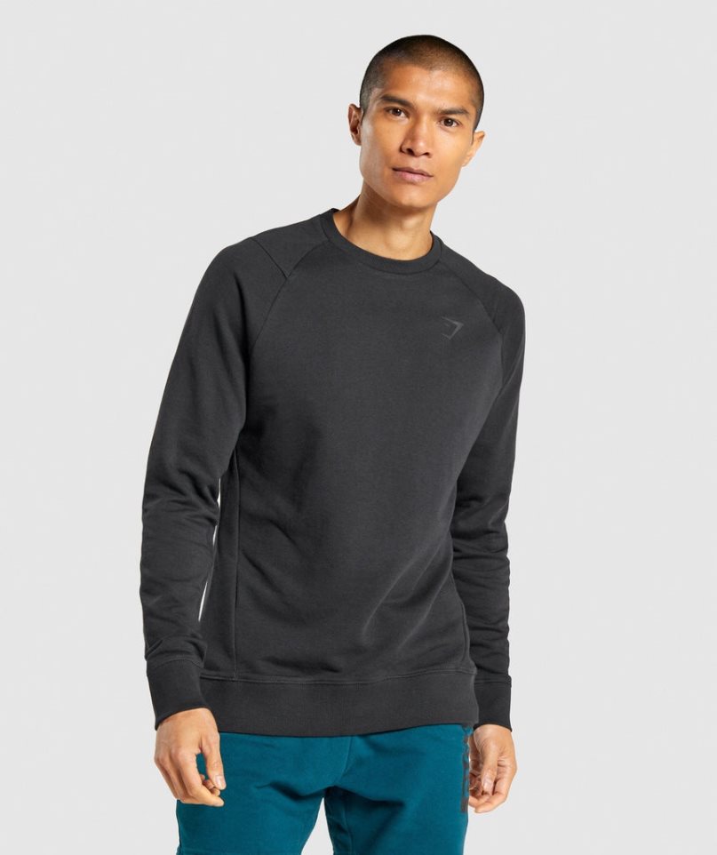 Men's Gymshark Bold Crew Sweatshirts Black | CA 0D1635